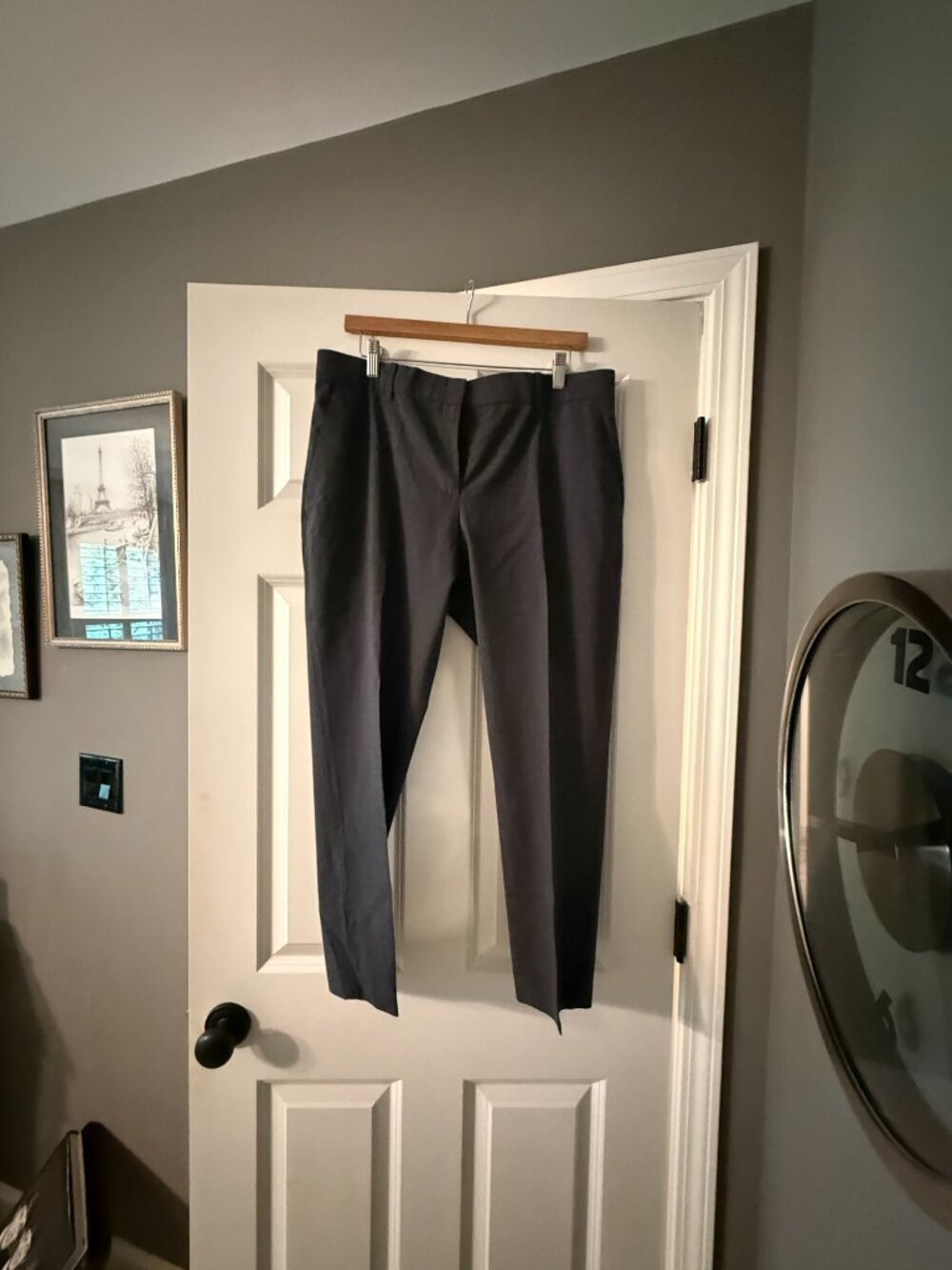**Theory Gray Wool Dress Trousers**